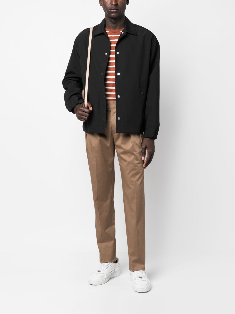 Maison-Kitsune Lardini Pleated straight-leg Trousers Brown Men Regular-Fit & Straight Leg Pants