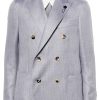 Maison-Kitsune Lardini double-breasted Twill Blazer Grey Men Blazers