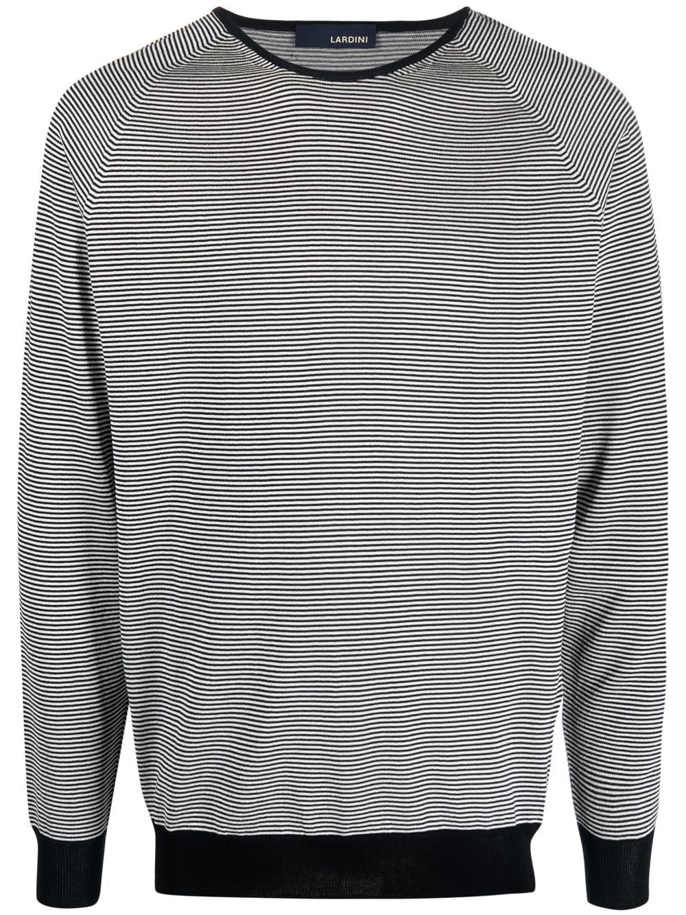 Lardini horizontal-stripe Crew Neck Jumper Blue Men Knitted Sweaters Maison-Kitsune