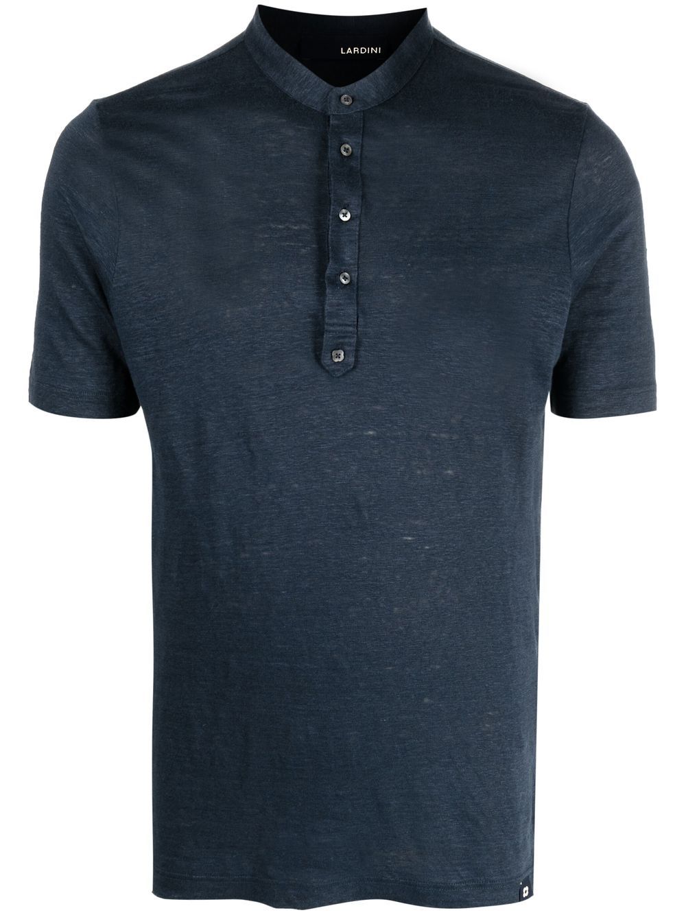 Men Polo Shirts Maison-Kitsune Lardini short-sleeve Linen Shirt Blue