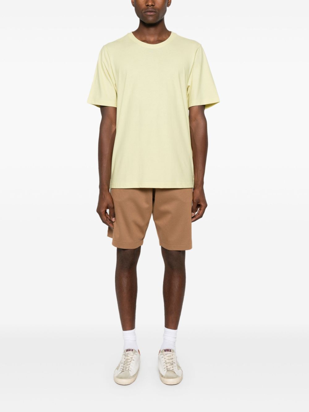 Maison-Kitsune T-Shirts Men Lardini round-neck Cotton T-shirt Yellow