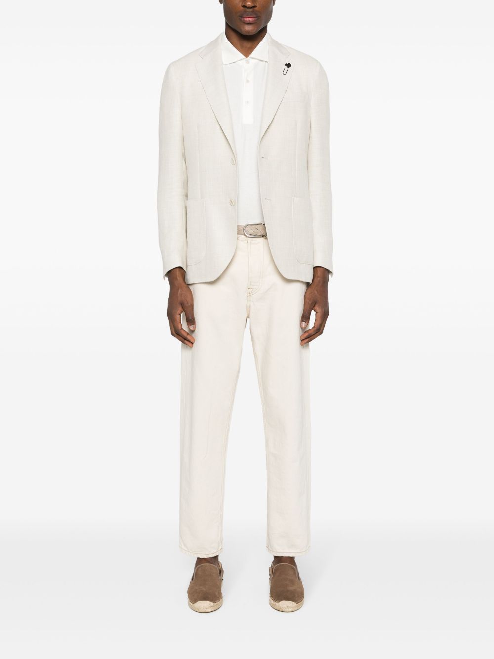 Maison-Kitsune Lardini Cotton Polo Shirt White Men Polo Shirts