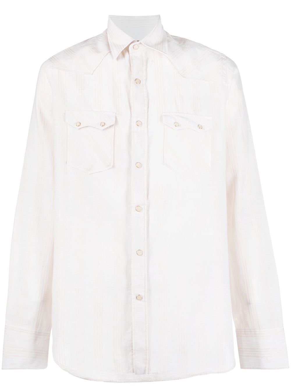 Men Shirts Maison-Kitsune Lardini Striped flap-pockets Shirt Neutrals