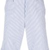 Maison-Kitsune Khaki Shorts Men Lardini Striped Cotton Chino Shorts Blue