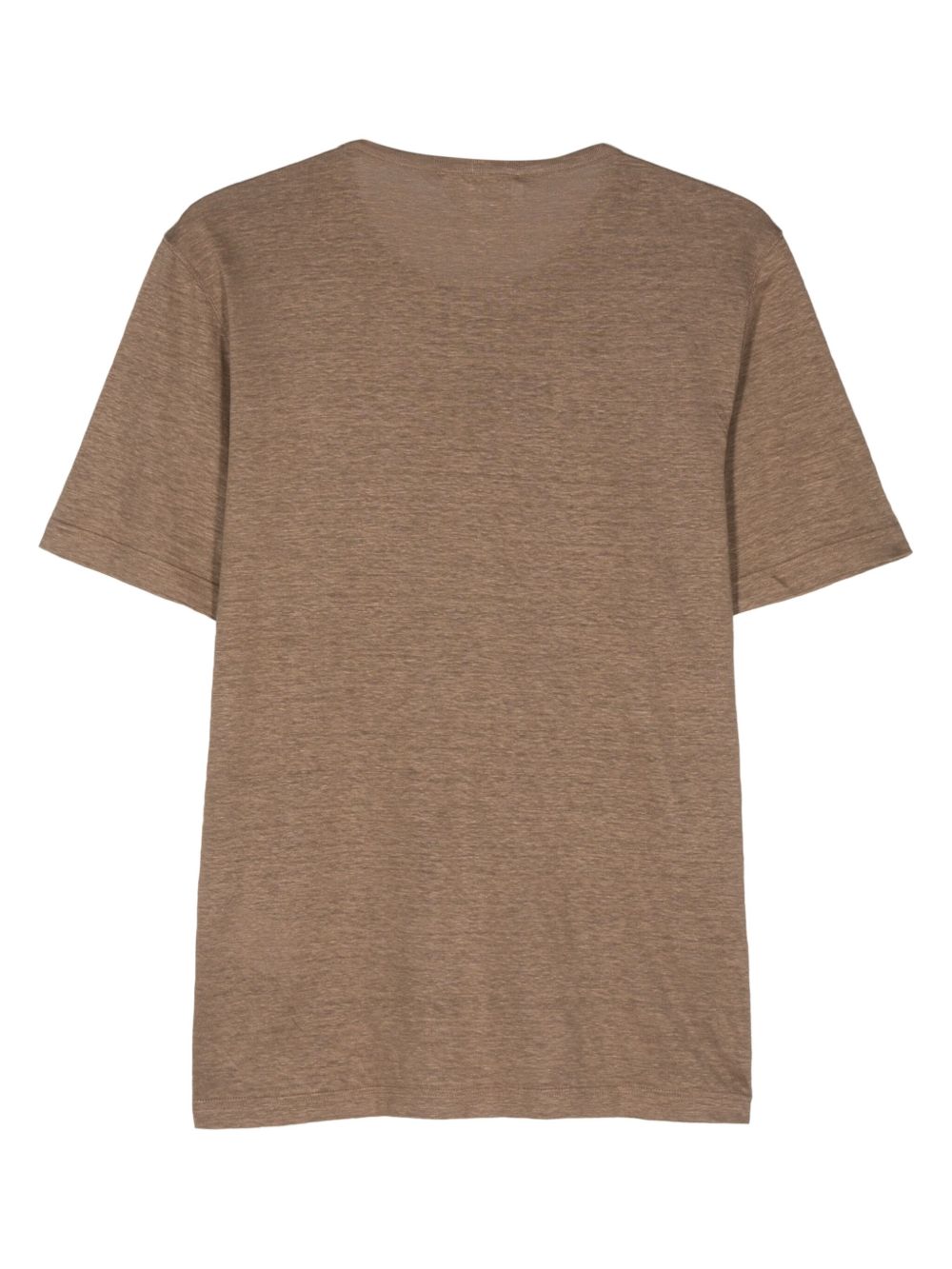 Maison-Kitsune Lardini Mélange Linen T-shirt Brown Men T-Shirts