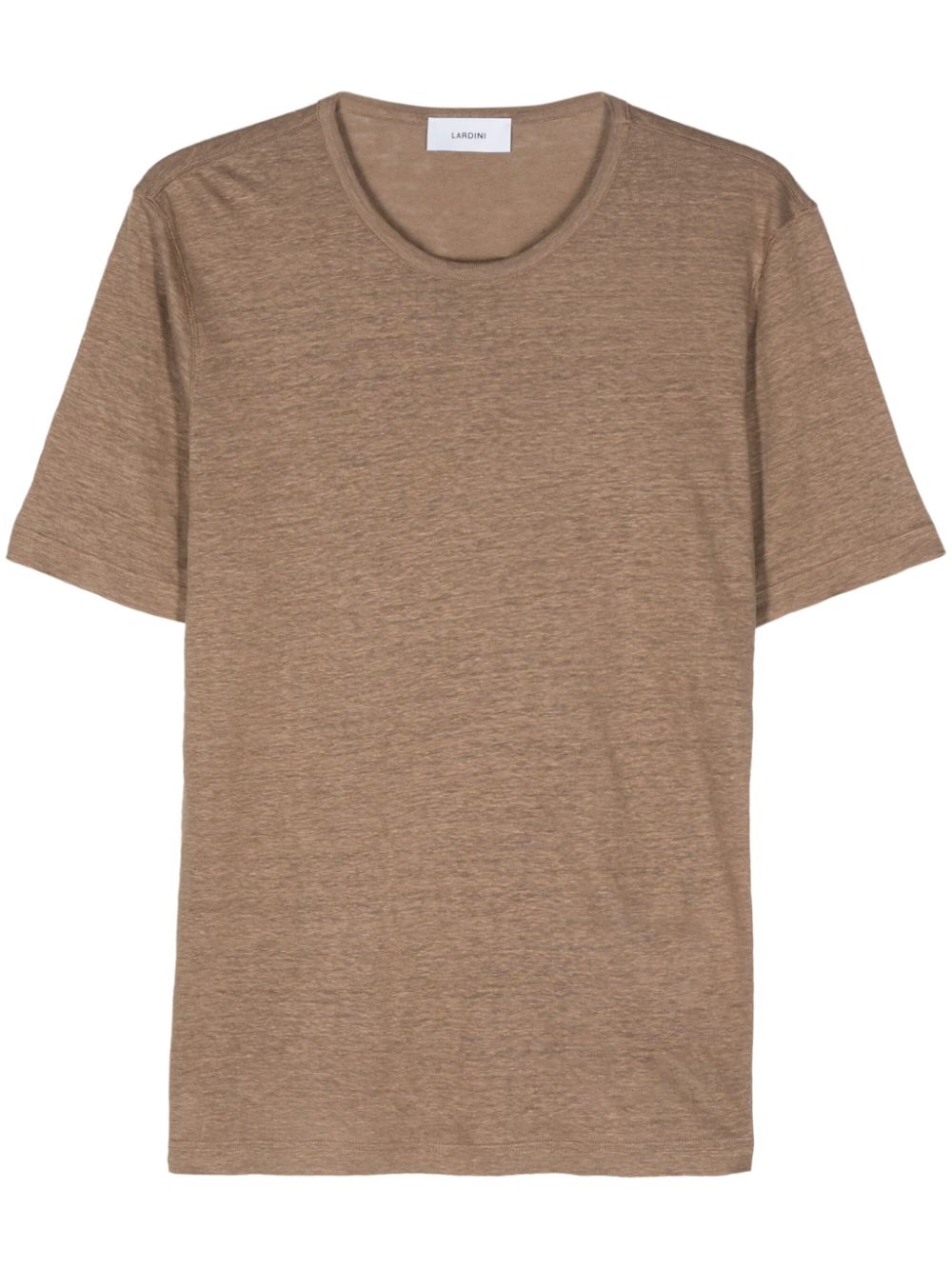Maison-Kitsune Lardini Mélange Linen T-shirt Brown Men T-Shirts