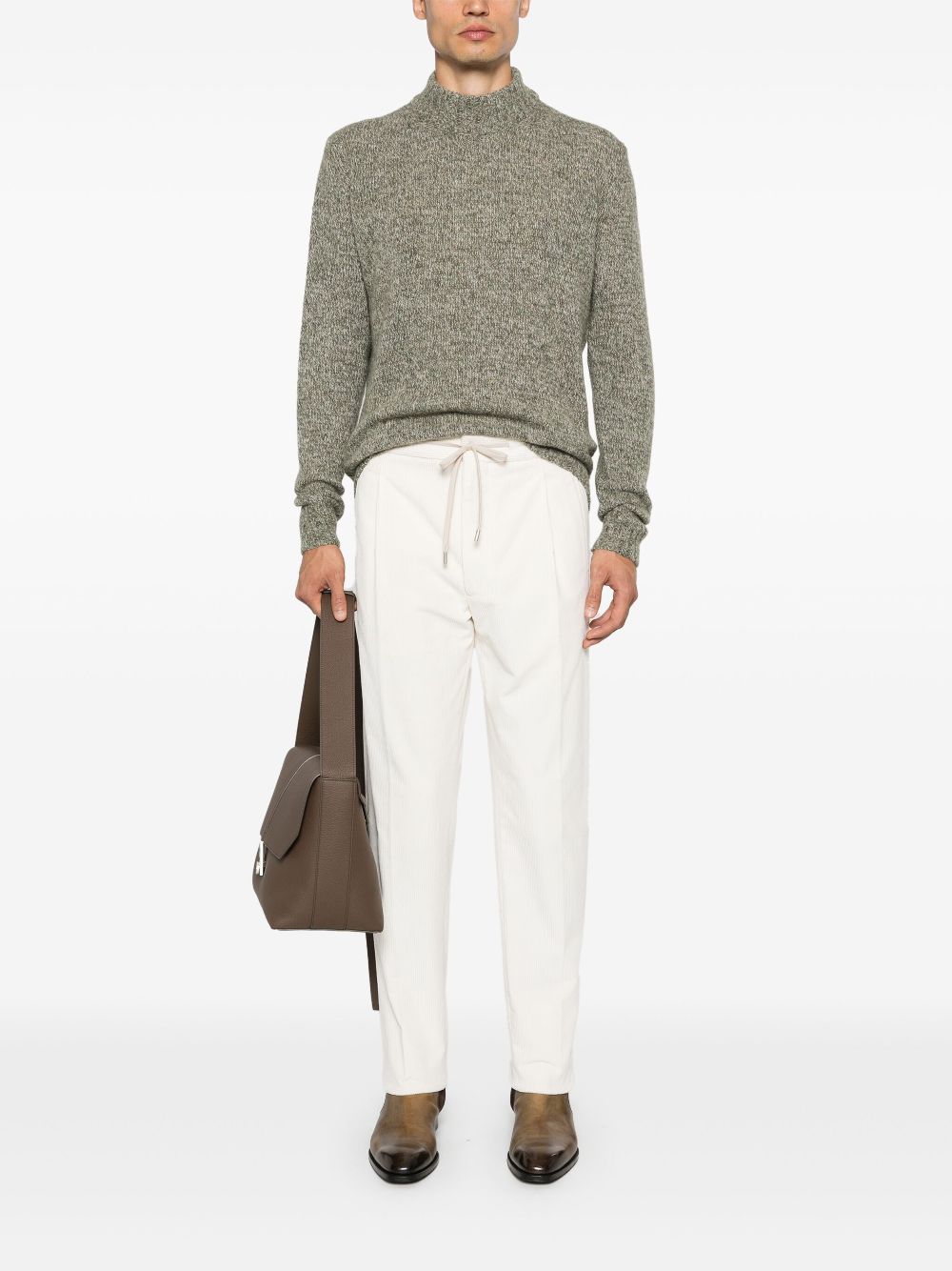 Men Knitted Sweaters Maison-Kitsune Lardini Mélange Jumper Green