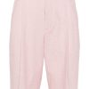 Lardini Pinstriped mid-rise Bermuda Shorts Pink Men Bermuda Shorts Maison-Kitsune