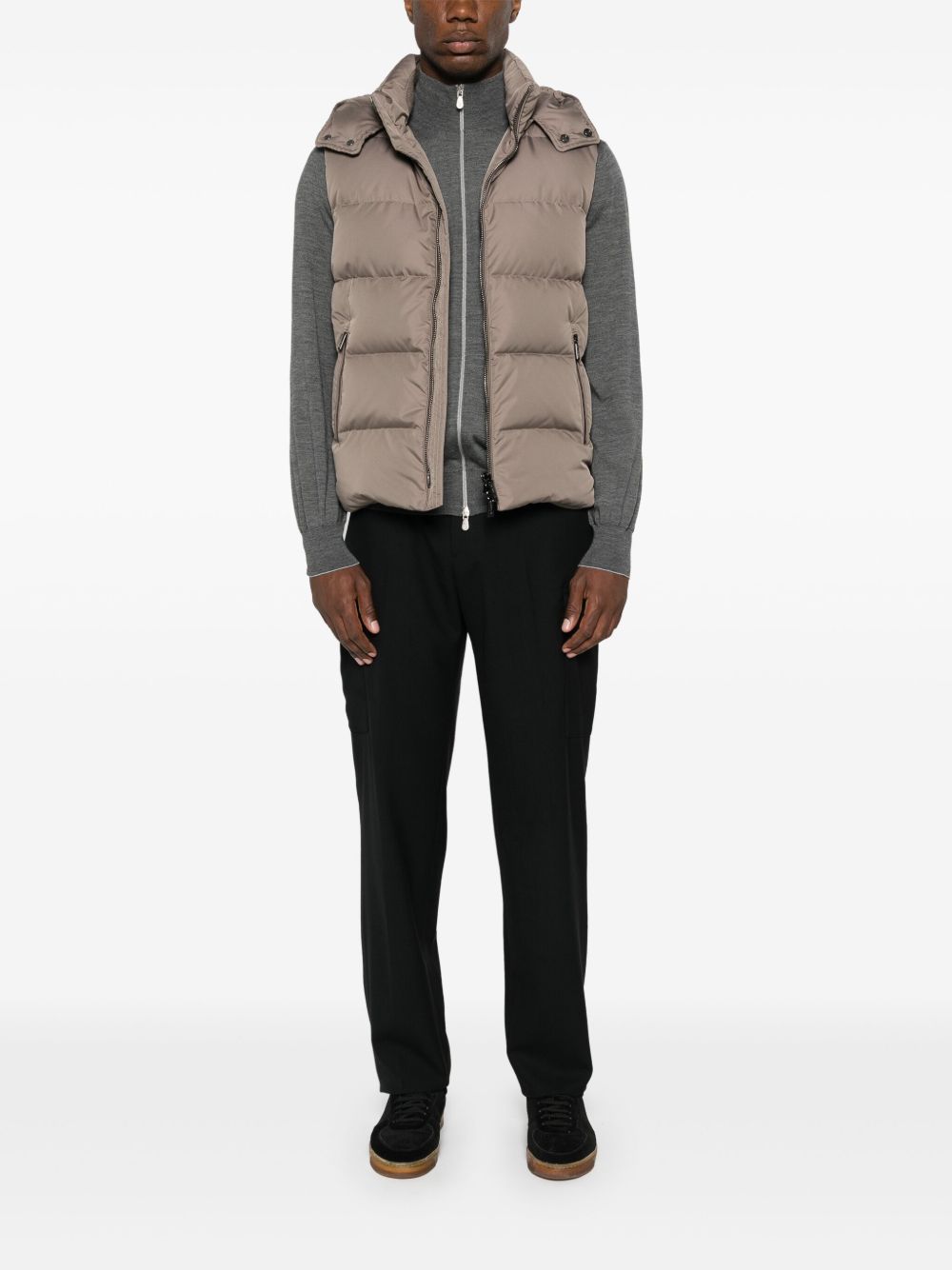 Maison-Kitsune Tapered Pants Men Lardini mid-rise Cargo Pants Black