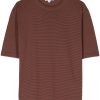 Lardini Striped Knitted T-shirt Orange Men Knitted Sweaters Maison-Kitsune