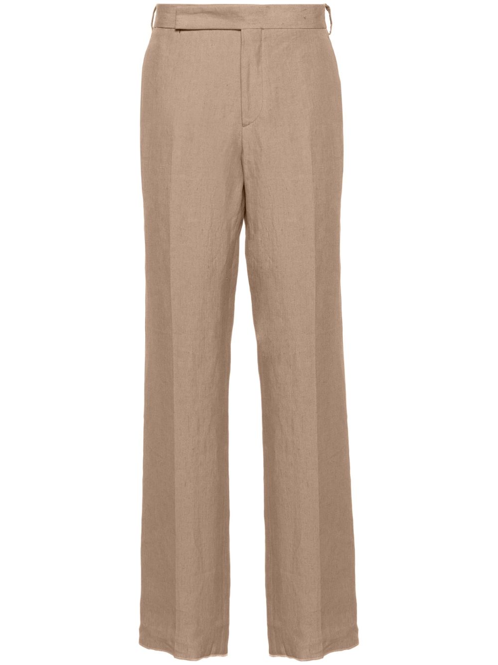 Men Tailored Pants Maison-Kitsune Lardini mid-rise Tailored Linen Trousers Neutrals