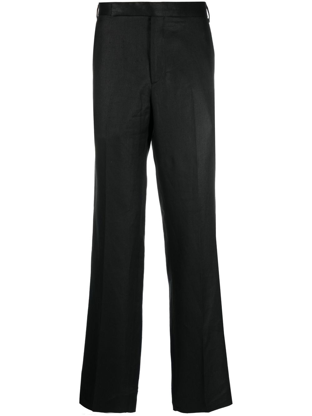 Maison-Kitsune Regular-Fit & Straight Leg Pants Men Lardini Straight Leg Linen Trousers Black