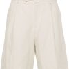 Lardini mid-rise Linen Bermuda Shorts Neutrals Maison-Kitsune Men Bermuda Shorts