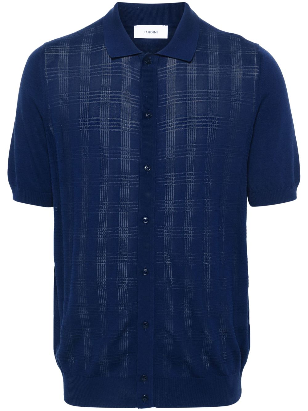 Lardini check-pattern Cotton Polo Shirt Blue Men Polo Shirts Maison-Kitsune