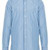Maison-Kitsune Shirts Men Lardini Striped Poplin Shirt Blue
