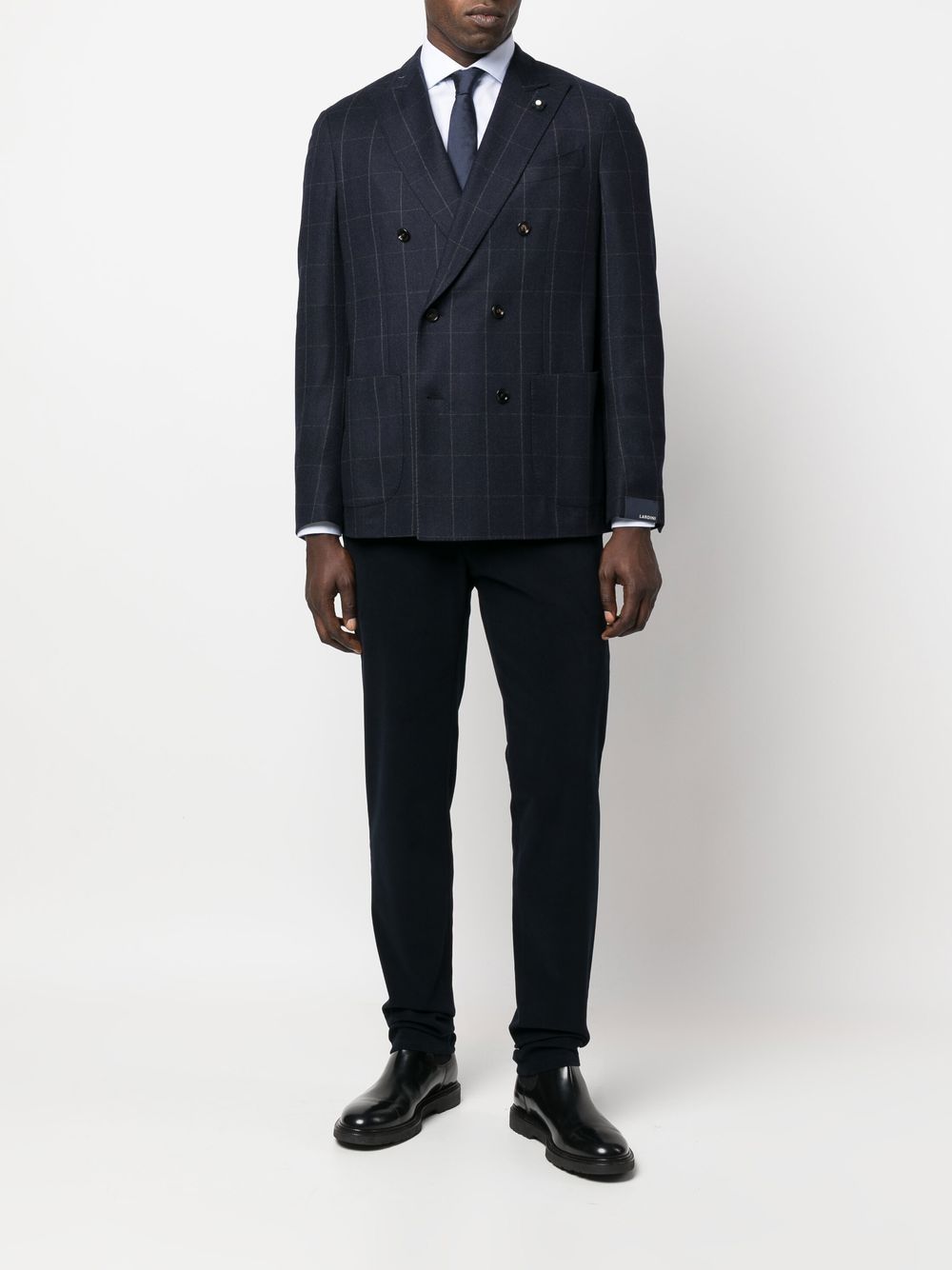 Lardini double-breasted Checked Blazer Blue Men Blazers Maison-Kitsune