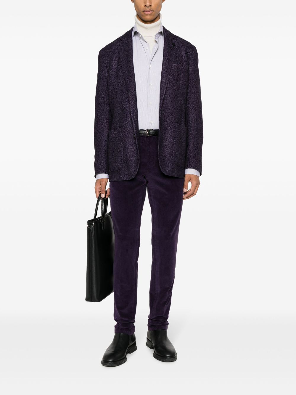 Lardini single-breasted Knitted Blazer Purple Maison-Kitsune Men Blazers