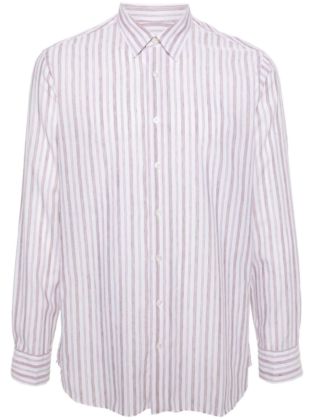 Maison-Kitsune Lardini halo-stripe classic-collar Shirt Pink Men Shirts