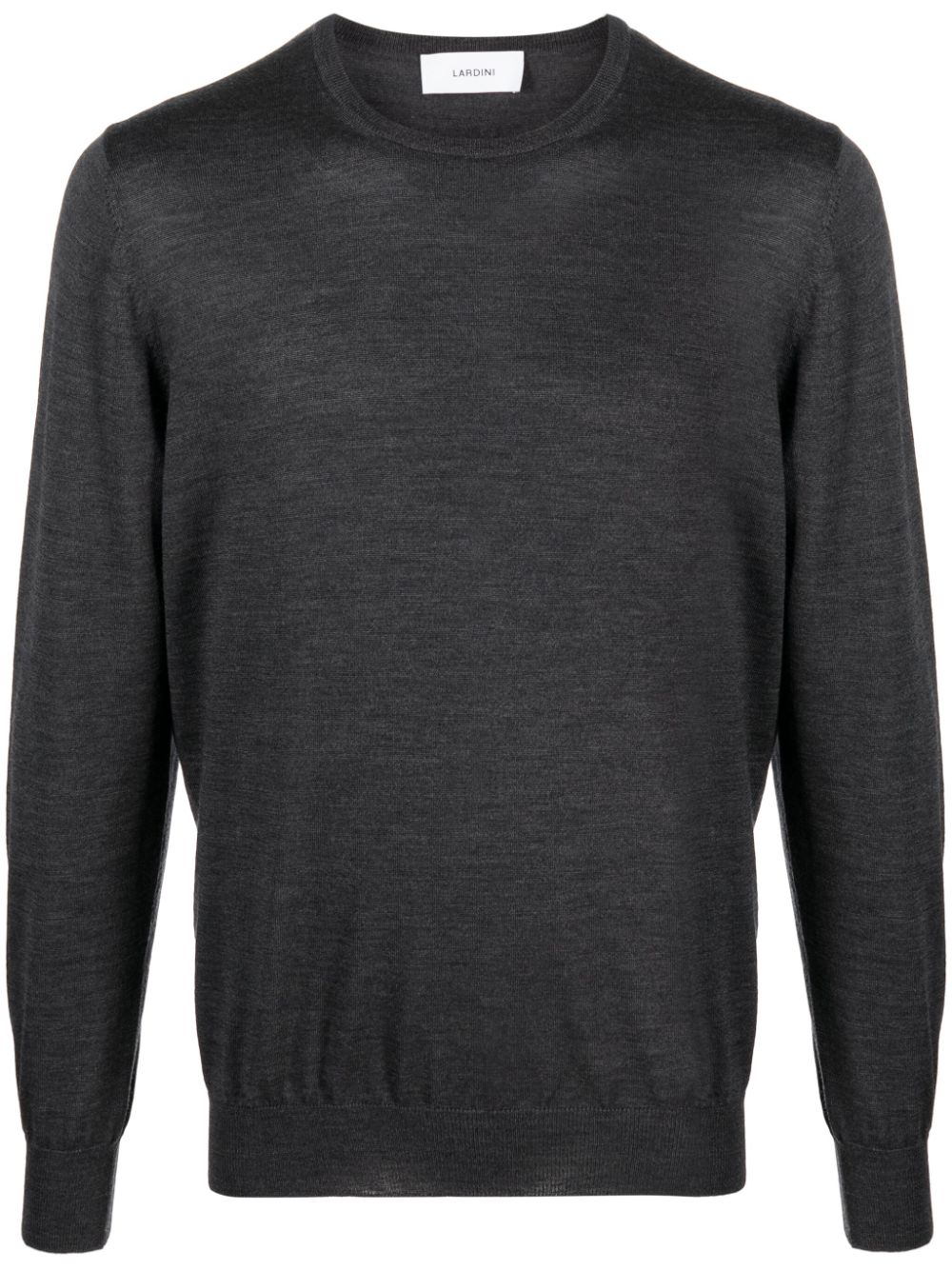 Maison-Kitsune Knitted Sweaters Men Lardini crew-neck Wool Jumper Grey