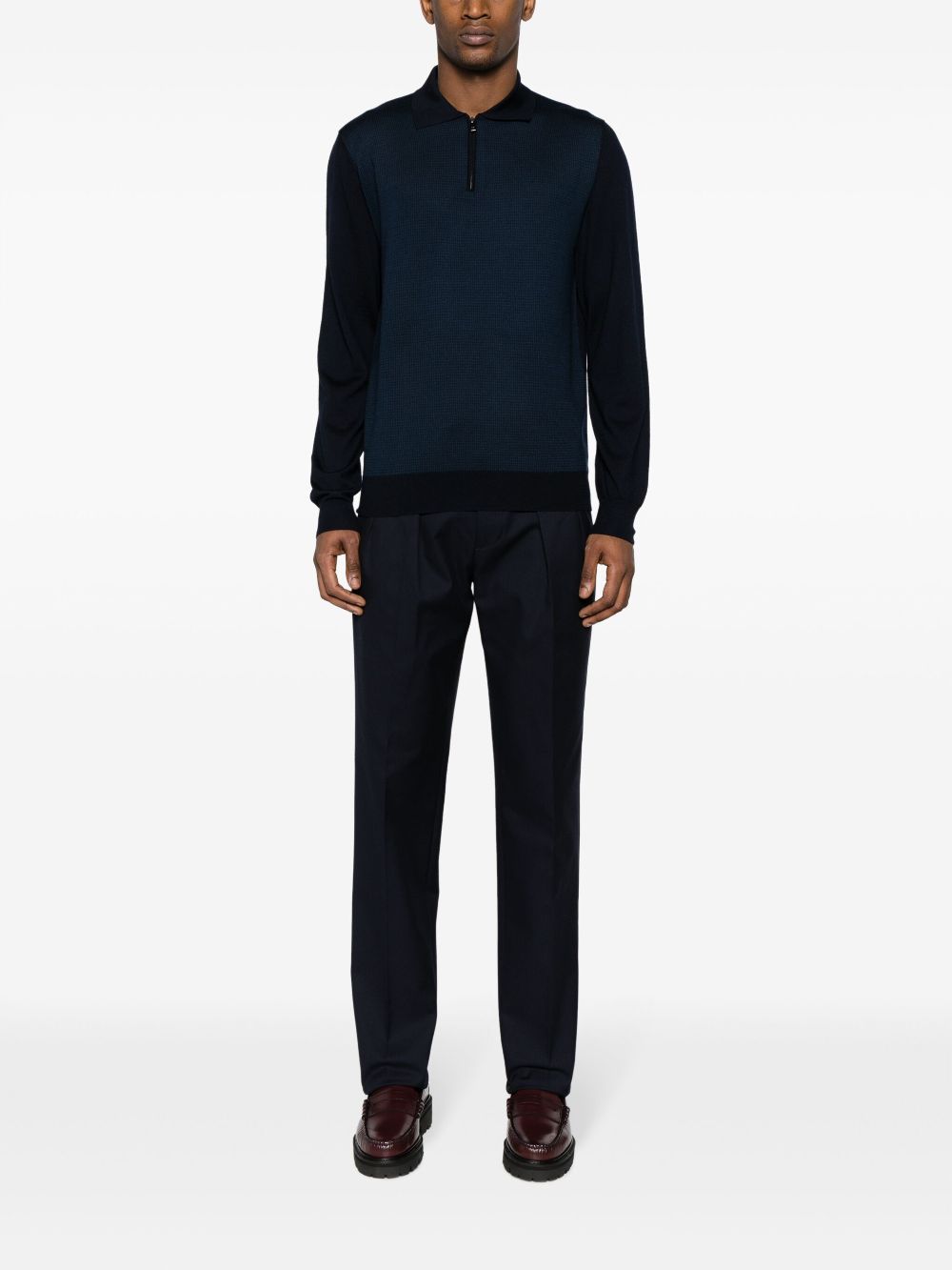 Lardini Pleated Tailored Trousers Blue Maison-Kitsune Men Tailored Pants
