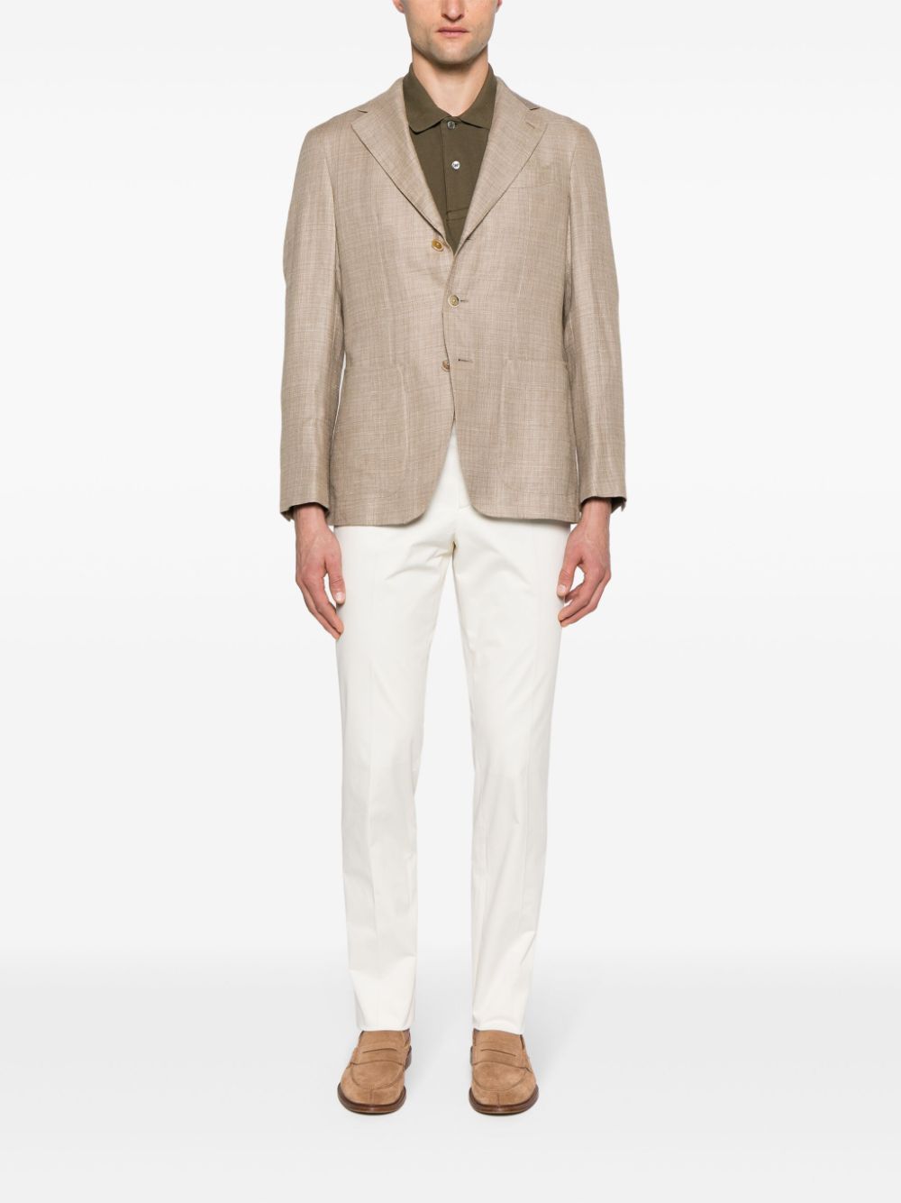 Maison-Kitsune Lardini Eqlyone tapered-leg Chinos Neutrals Men Chinos