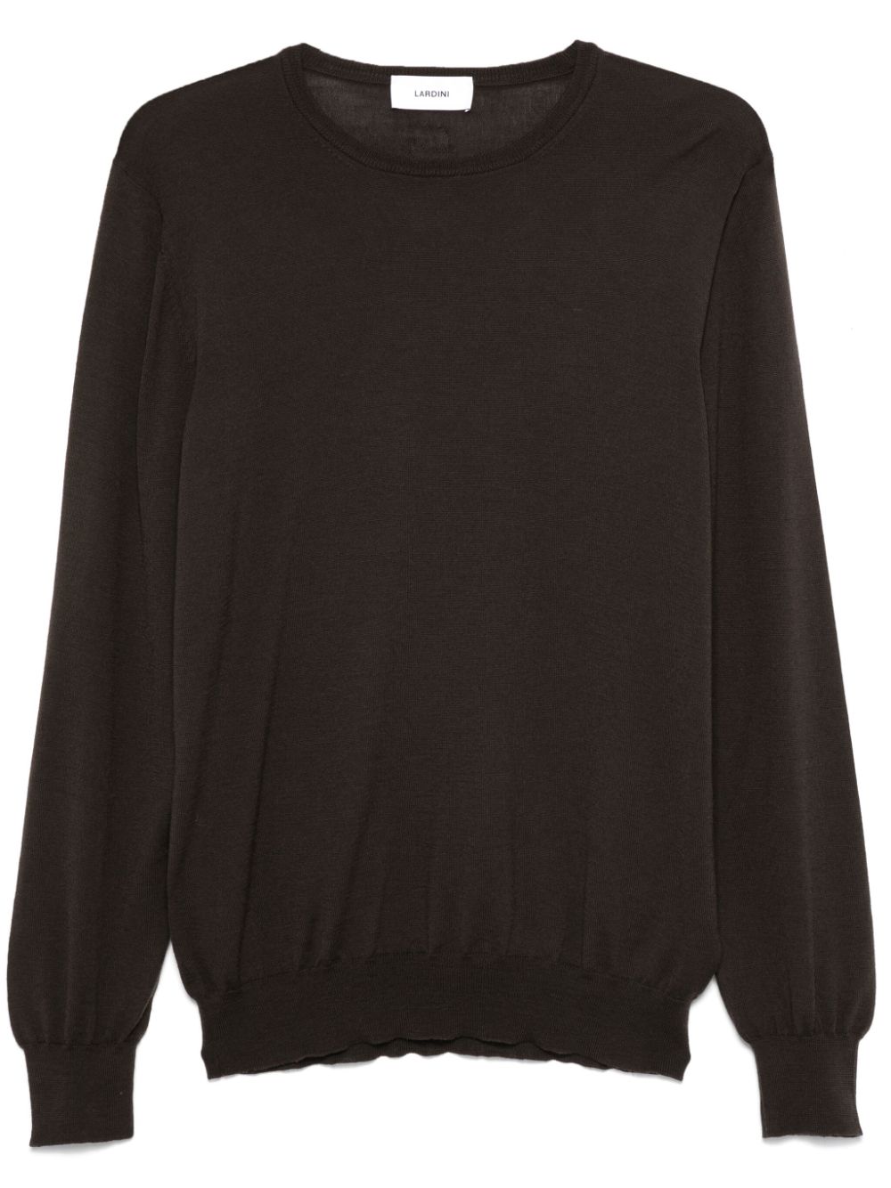 Maison-Kitsune Knitted Sweaters Men Lardini fine-knit Sweater Brown
