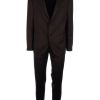 Maison-Kitsune Lardini Wool Suit Black Men Single Breasted Suits