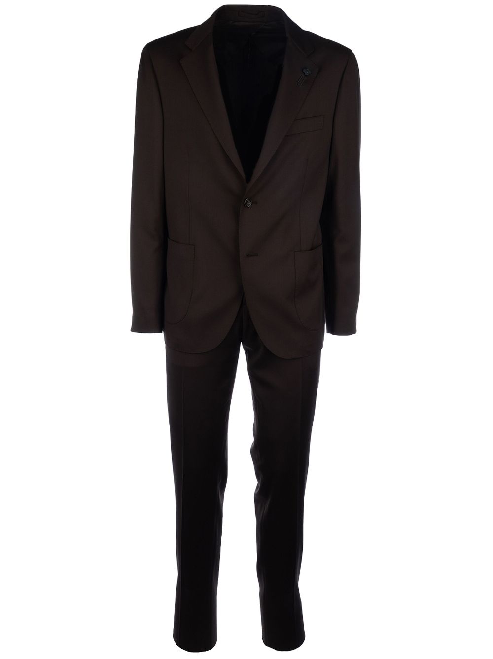 Maison-Kitsune Lardini Wool Suit Black Men Single Breasted Suits