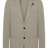 Maison-Kitsune Blazers Men Lardini Taffeta single-breasted Blazer Grey