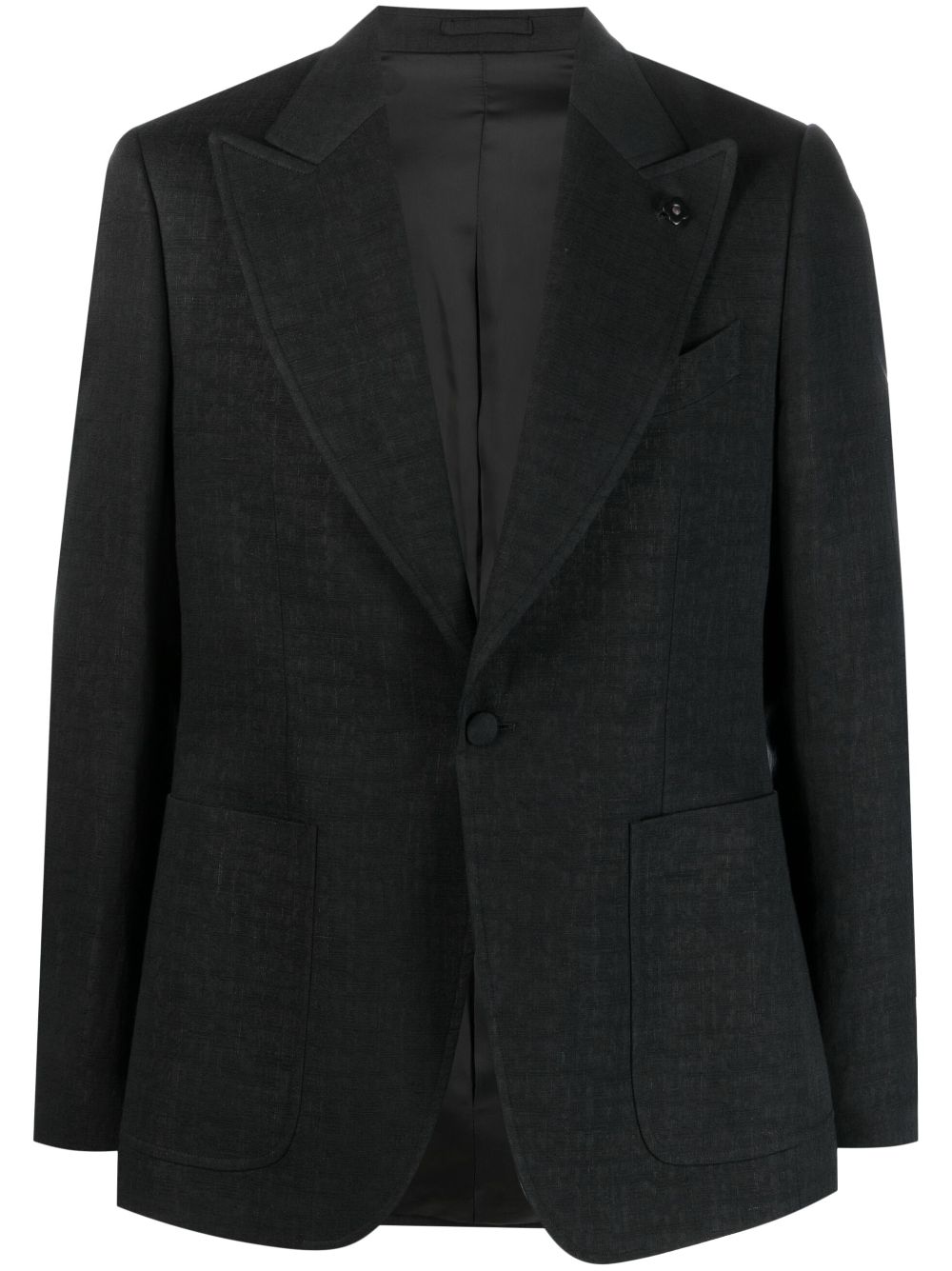 Maison-Kitsune Blazers Men Lardini single-breasted peak-lapels Blazer Black