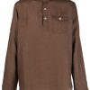 Lardini Linen polo-shirt Brown Maison-Kitsune Men Polo Shirts