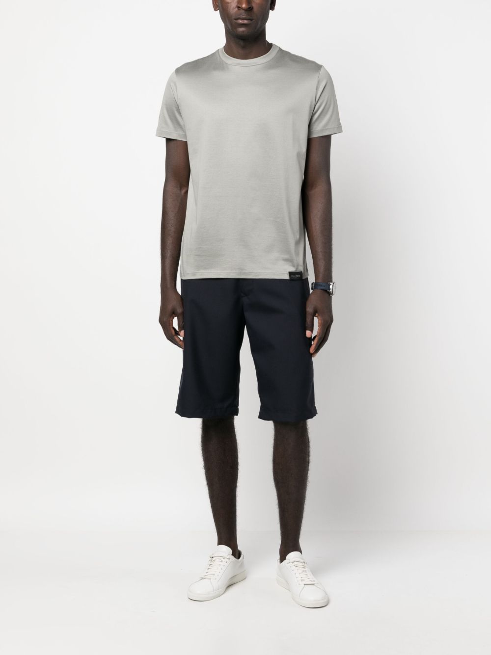 Maison-Kitsune Lardini logo-patch Bermuda Shorts Blue Men Bermuda Shorts