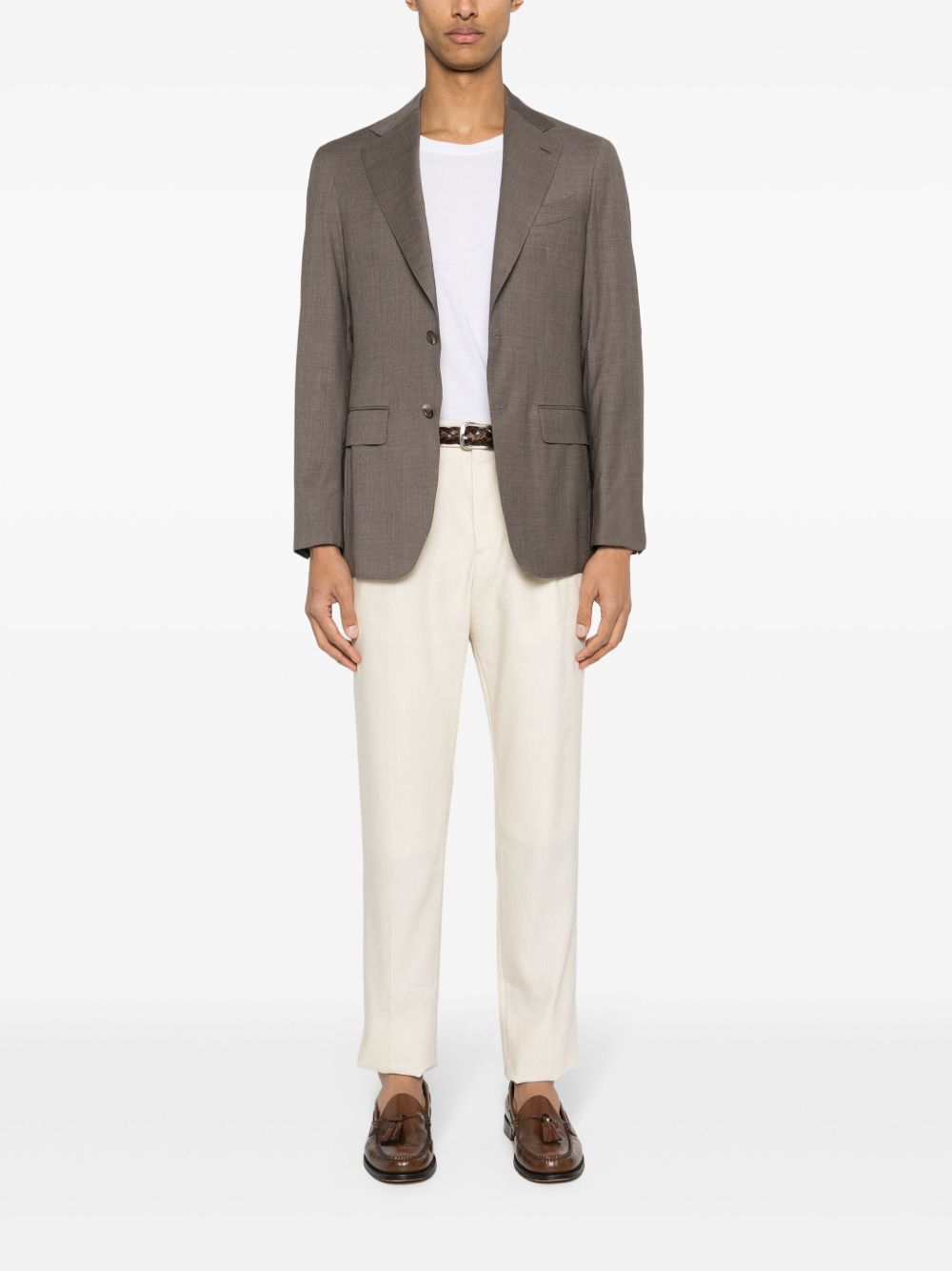 Lardini Tailored Tapered Trousers Neutrals Maison-Kitsune Men Chinos