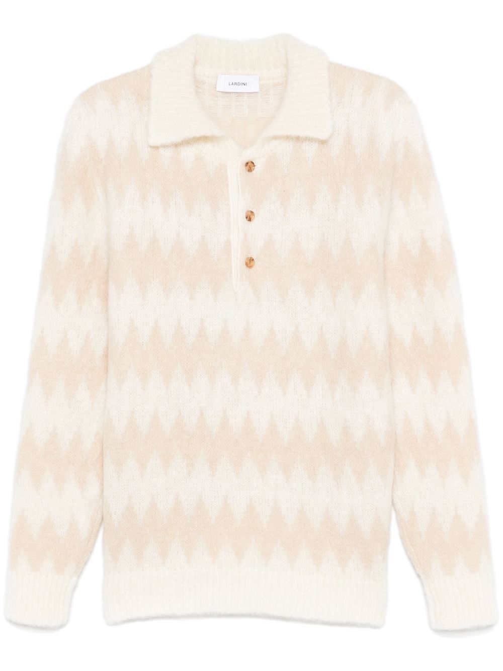 Lardini Zigzag Polo Sweater Neutrals Maison-Kitsune Men Polo Shirts