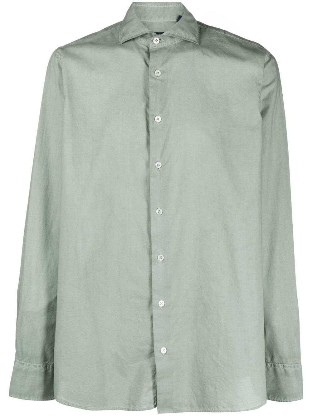 Maison-Kitsune Lardini long-sleeved Cotton Shirt Green Men Shirts