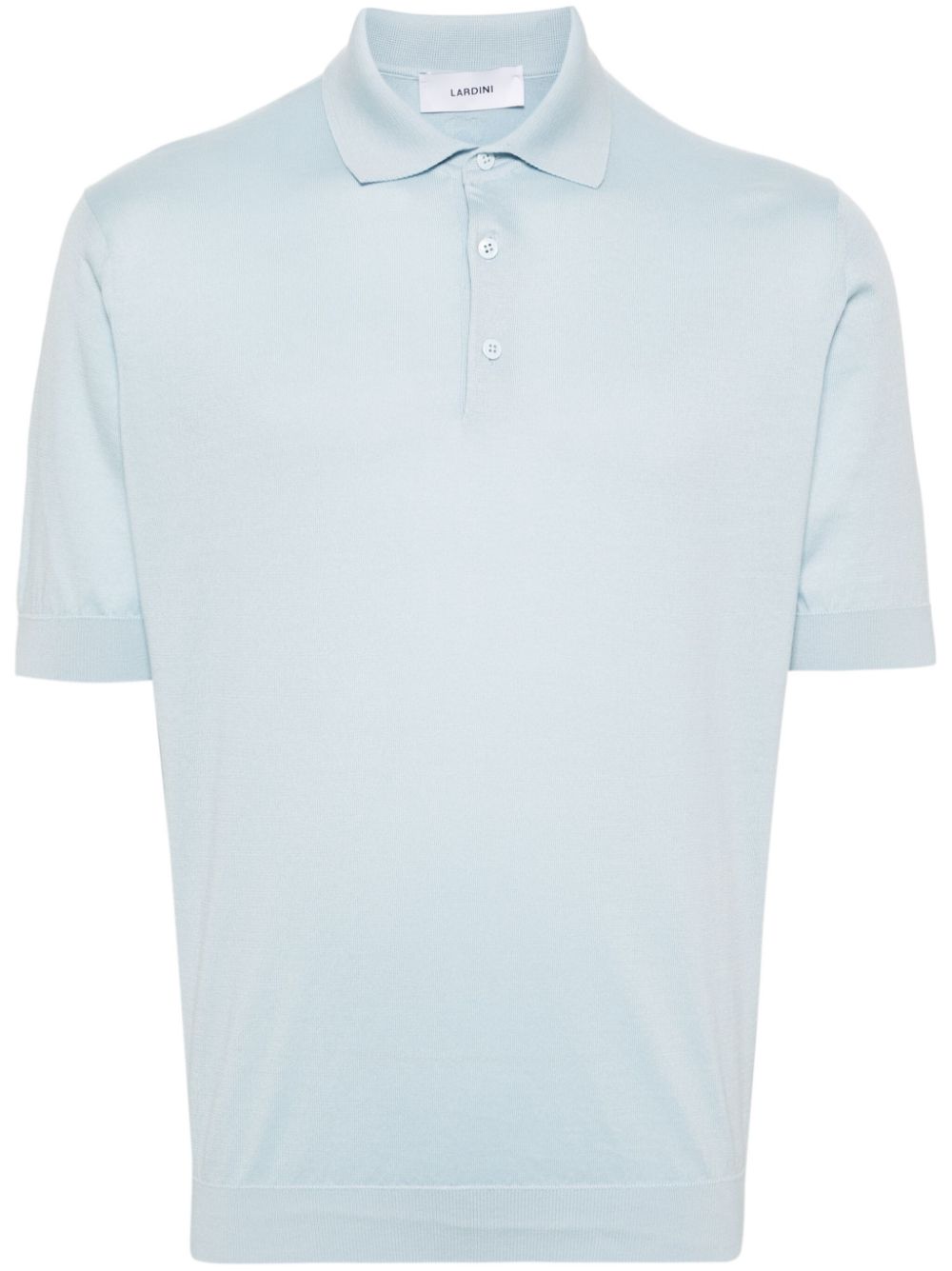 Maison-Kitsune Lardini Knitted Polo Shirt Blue Men Polo Shirts