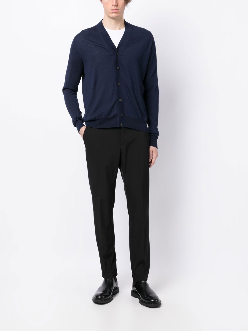 Lardini button-up Knitted Cardigan Blue Men Cardigans Maison-Kitsune