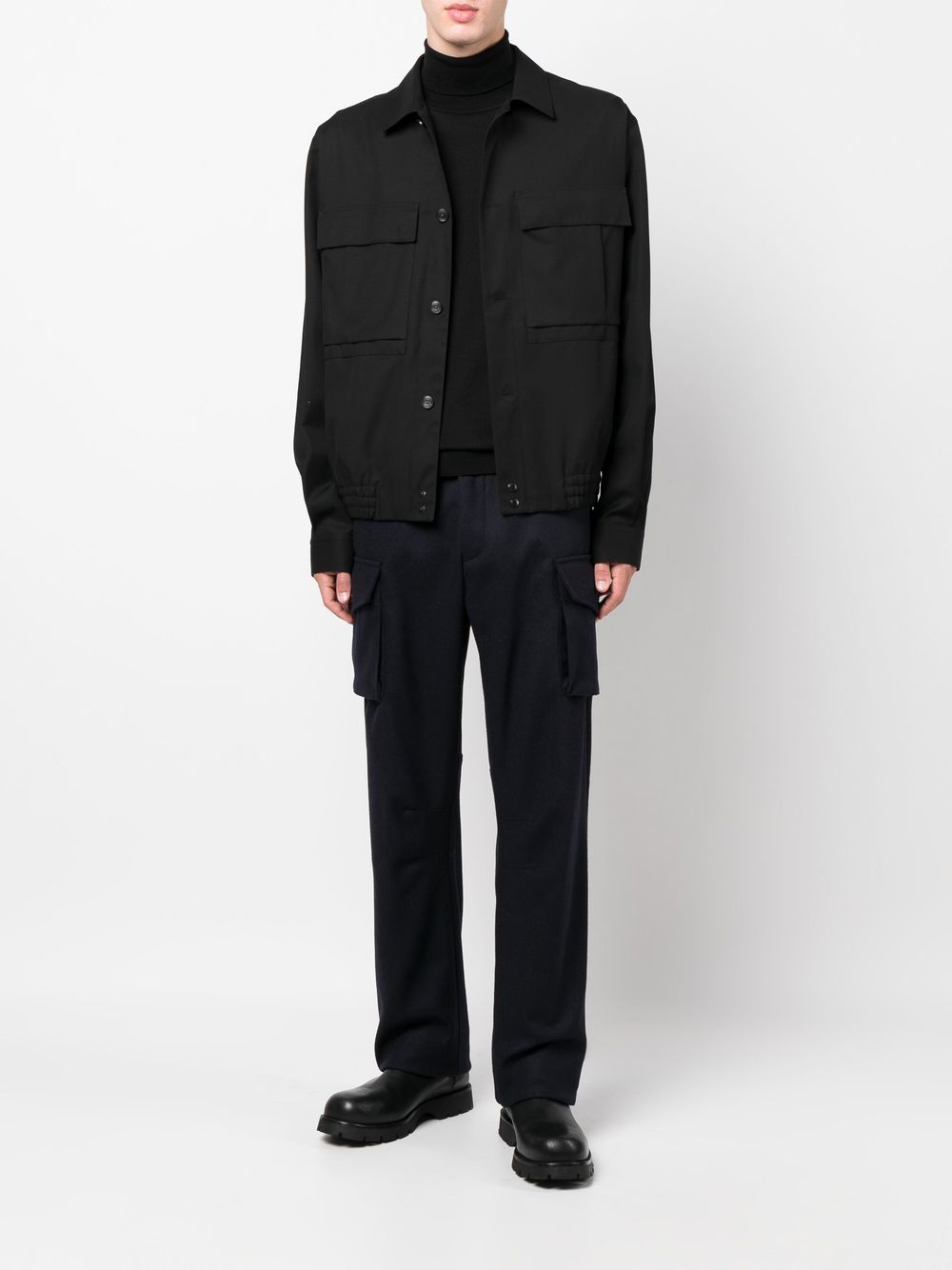 Maison-Kitsune Regular-Fit & Straight Leg Pants Men Lardini straight-leg wool-blend cargo-trousers Blue