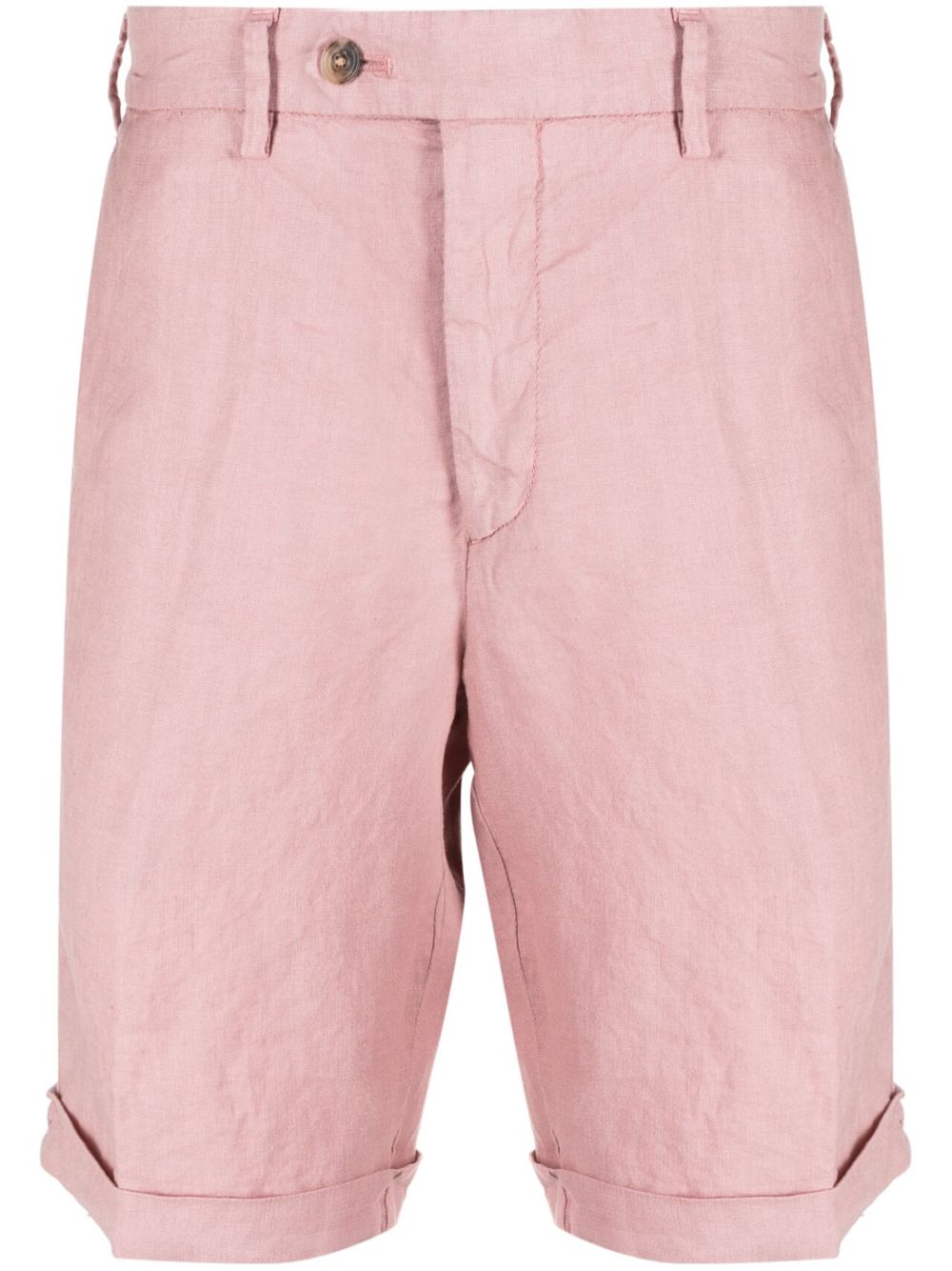 Maison-Kitsune Lardini Linen Bermuda Shorts Pink Men Bermuda Shorts