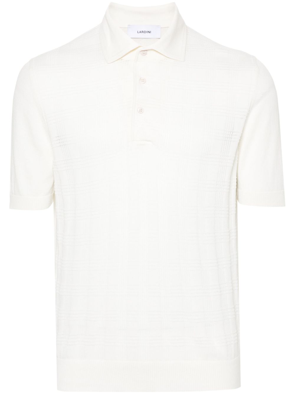 Lardini pointelle-knit Cotton Polo Shirt Neutrals Maison-Kitsune Men Polo Shirts