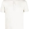 Maison-Kitsune Polo Shirts Men Lardini logo-tag Linen Polo Shirt Neutrals