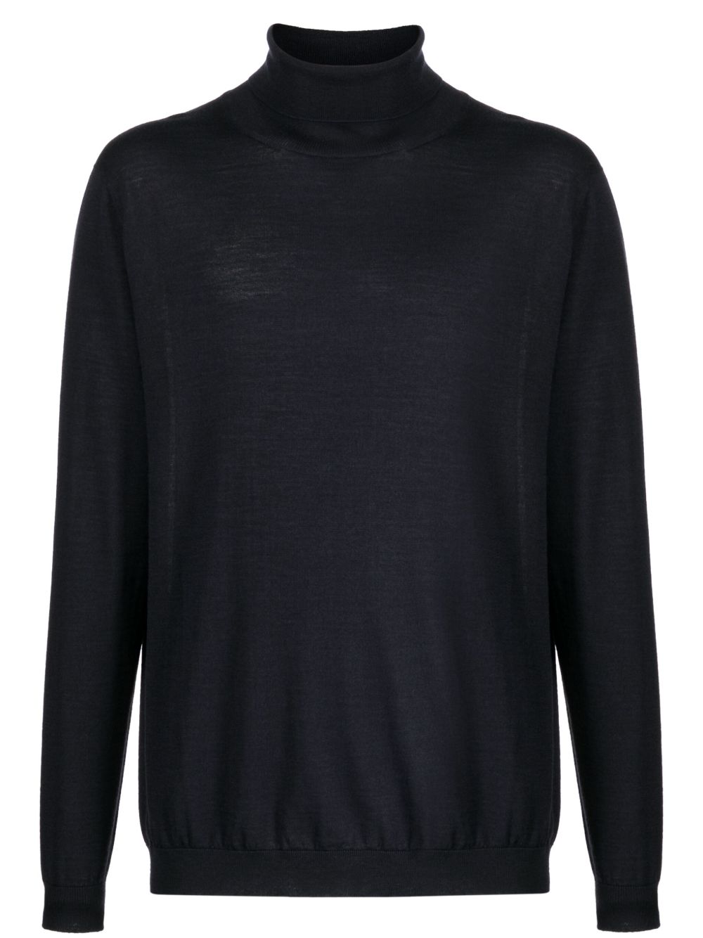 Maison-Kitsune Knitted Sweaters Men Lardini roll-neck long-sleeve Jumper Blue