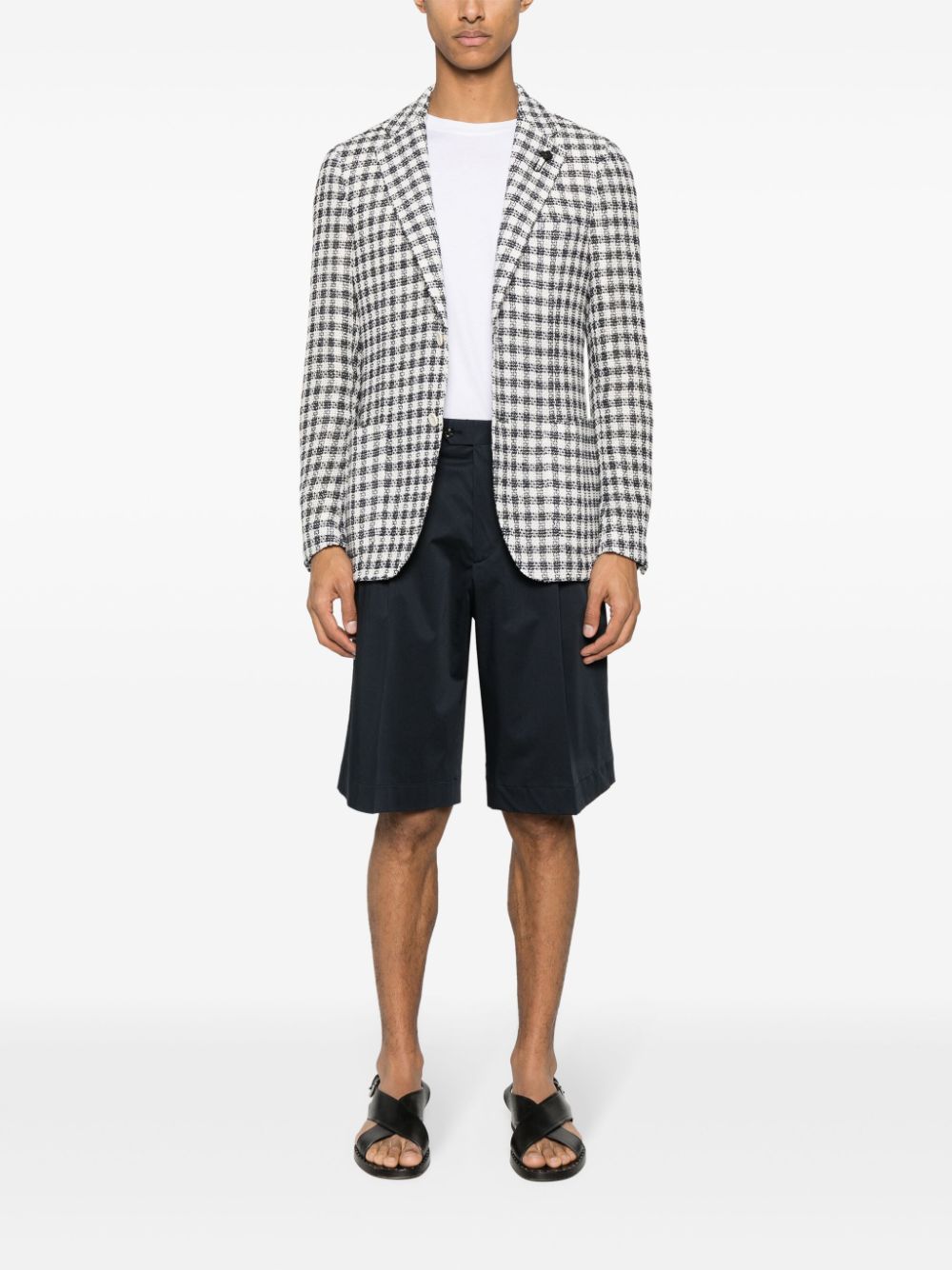 Lardini pleat-detail Tailored Shorts Blue Men Tailored Shorts Maison-Kitsune