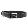 Maison-Kitsune LEMAIRE logo-engraved Buckle Leather Belt Black Men Belts
