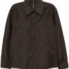 LEMAIRE Twisted Sleeved Workwear Jacket Brown Maison-Kitsune Men Shirt Jackets