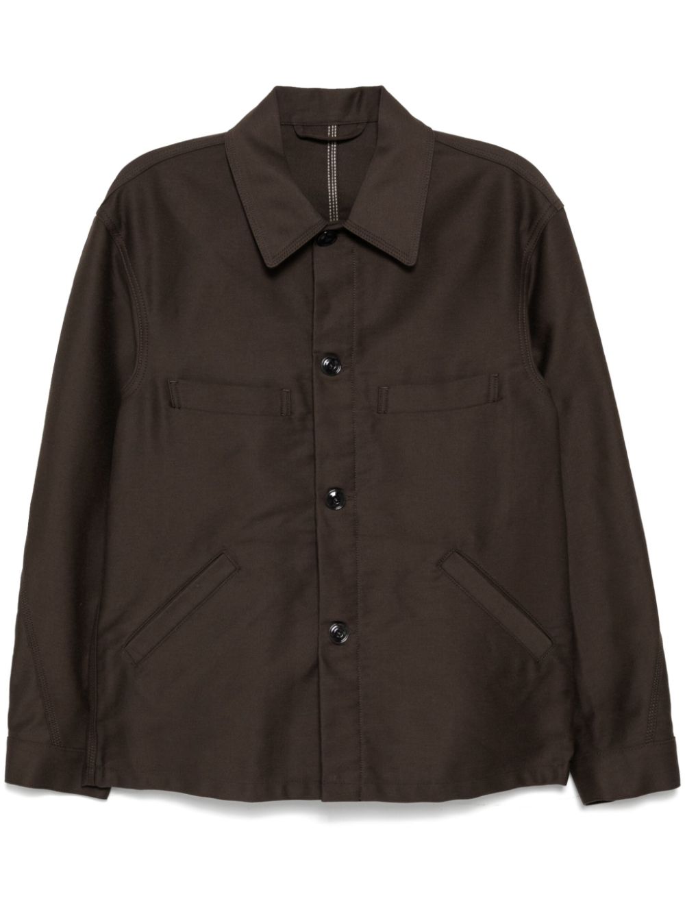 LEMAIRE Twisted Sleeved Workwear Jacket Brown Maison-Kitsune Men Shirt Jackets