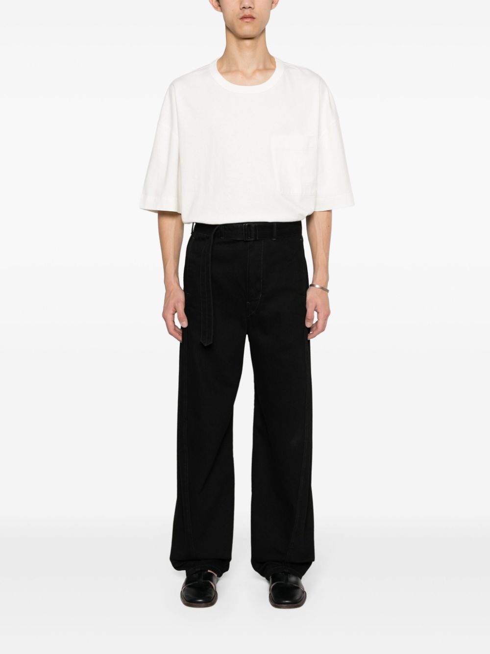 Maison-Kitsune T-Shirts Men LEMAIRE chest-pocket Jersey T-shirt Neutrals
