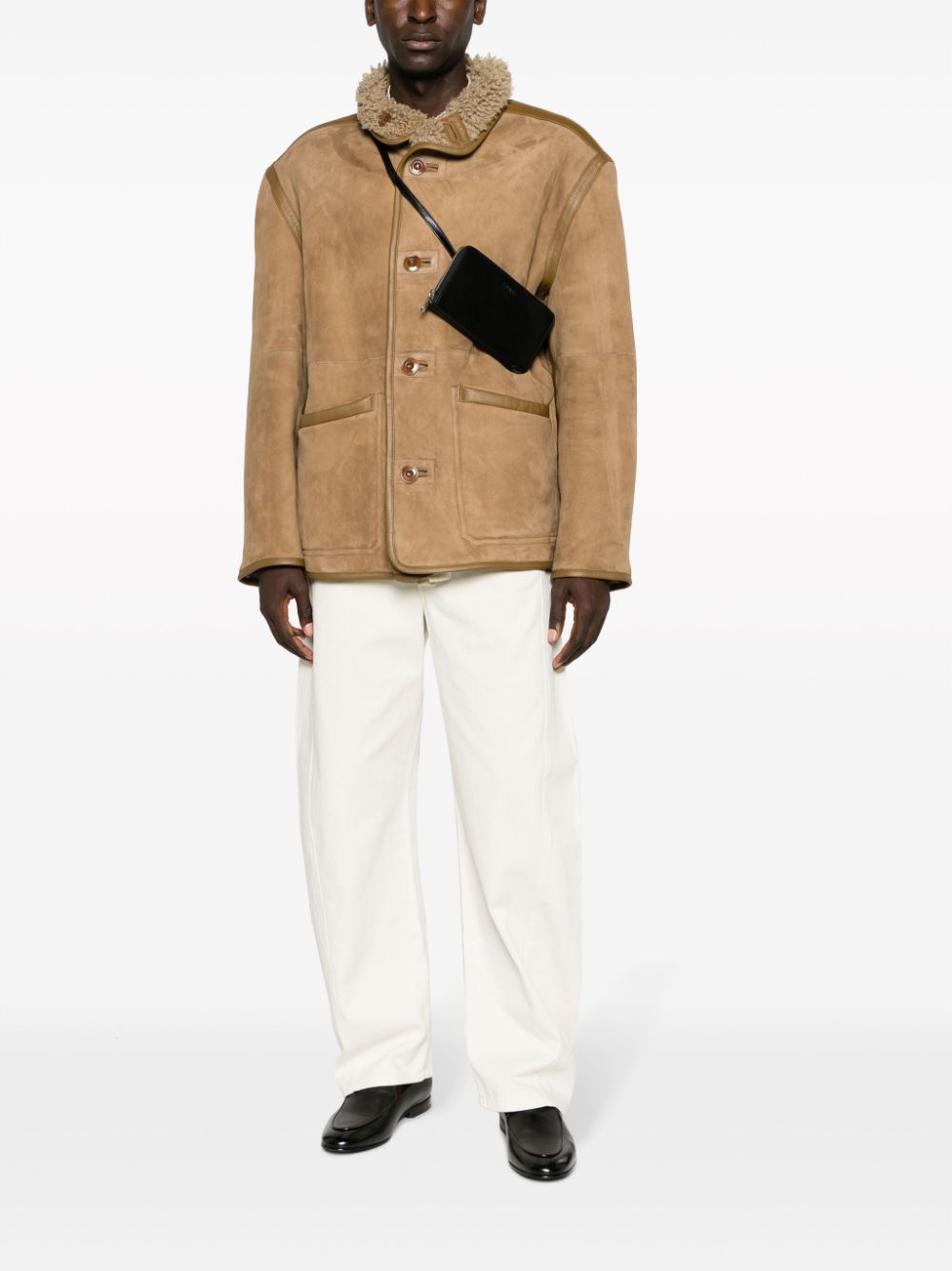 LEMAIRE Reversible Shearling Jacket Brown Men Leather Jackets Maison-Kitsune