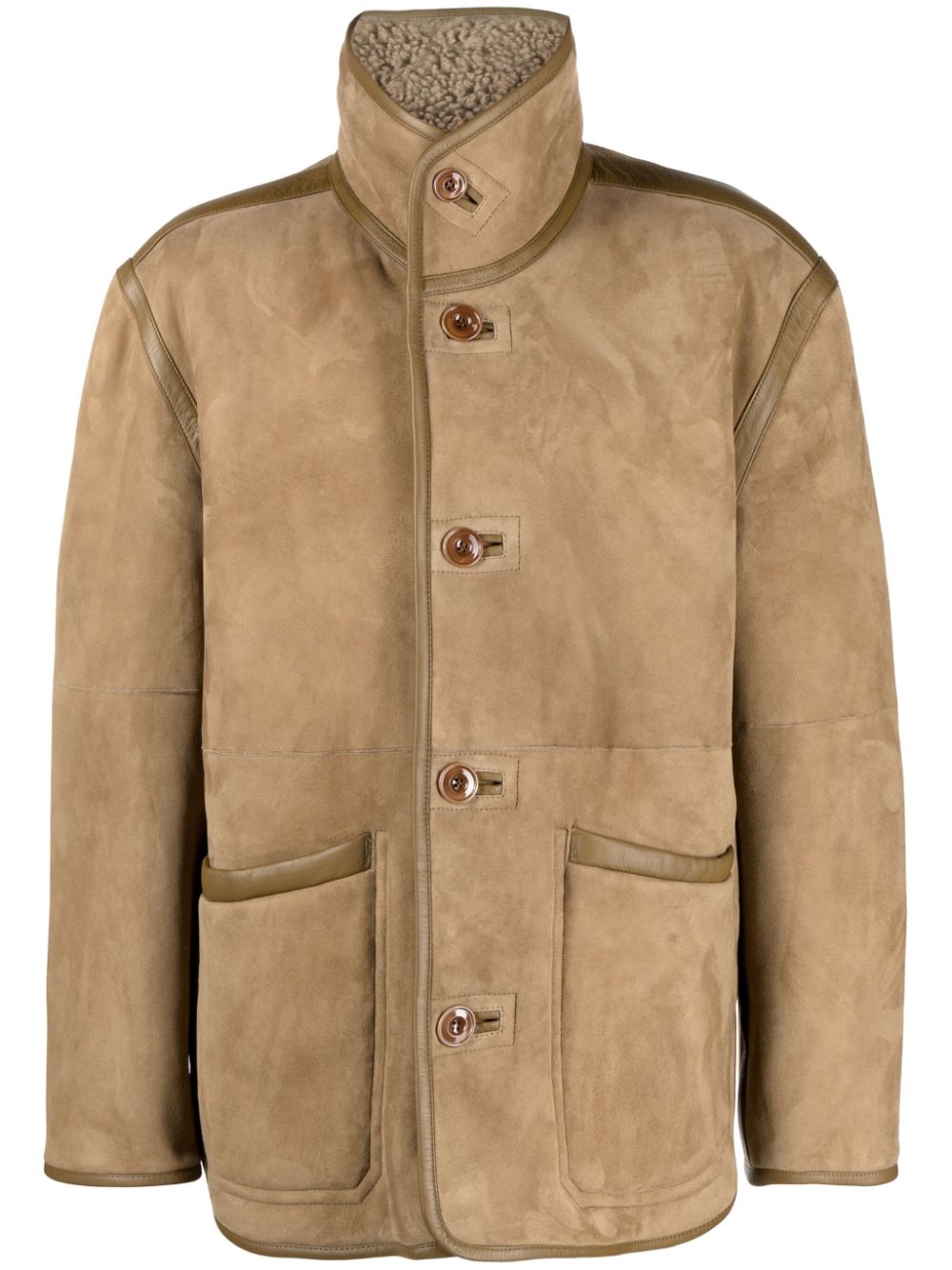 LEMAIRE Reversible Shearling Jacket Brown Men Leather Jackets Maison-Kitsune