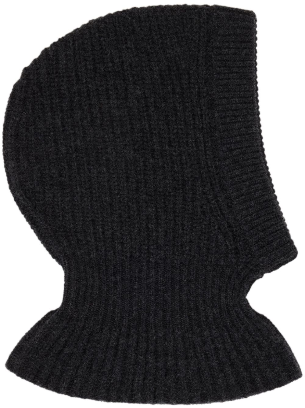 LEMAIRE ribbed-knit Lambs Wool Balaclava Grey Men Hats Maison-Kitsune